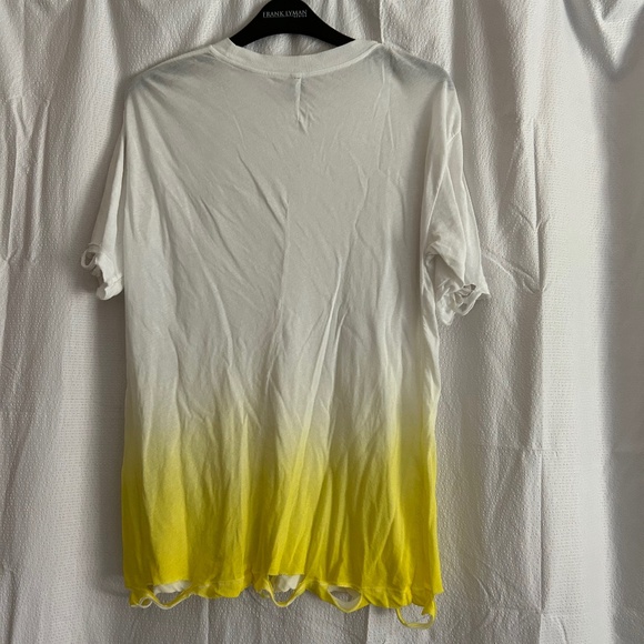 Unravel Project Yellow Dip Dye Short Sleeve Distressed T-Shirt, Size S, NWOT - Picture 3 of 14